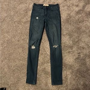 Hollister, Size 1 (W 25, L 31), Blue Ripped Jeans